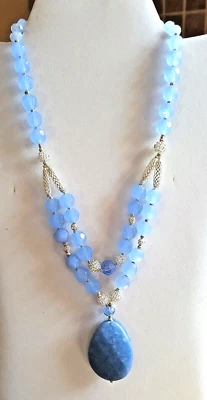 Anne Klein женщин драгоценных камней синий ожерелье ошейник нагрудник подвеска 18» новый с Ярлыками $130 - Изображение 1 из 4