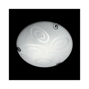 Plafoniera da soffitto lampada rotonda in vetro bianco decorato design moderno - Imagen 1 de 1