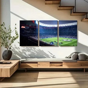 3pcs Football Stadium Champions League Wall Art Canvas Framed 50x70cm - Picture 1 of 3