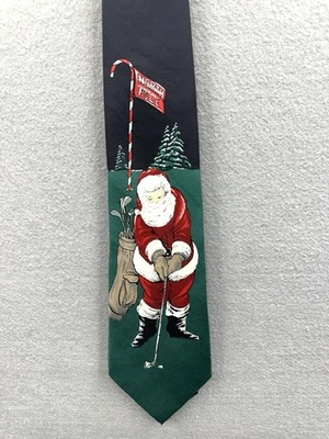 Новый с Ярлыками Stafford шеи галстук итальянский 100% шелк Рождество гольф Санта 4 «W 56» L праздничный - Изображение 1 из 4