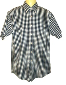Brooks Brothers 1818 Blue Check Short Sleeve Supima Cotton Shirt S - Picture 1 of 3