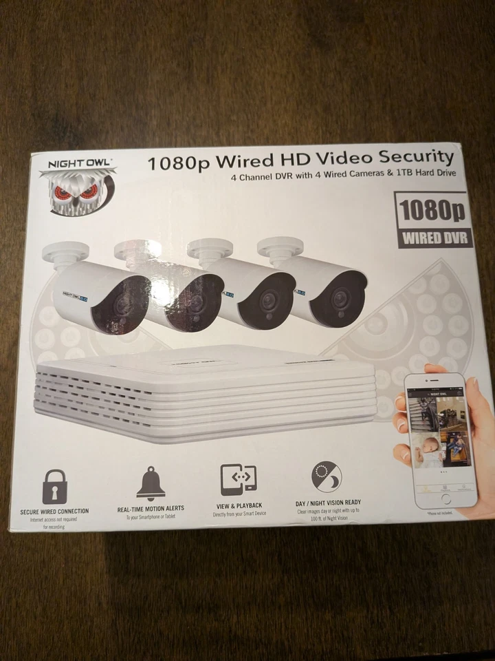 Sistema de seguridad Night Owl 1080p HD con cable, disco duro de 1 TB, 4X cámaras HD Foto 1 de 4