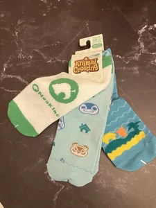 NINTENDO ANIMAL CROSSING NEW HORIZONS GET AWAY PACK SOCKS 3 PAIR FOR WOMEN 5-10 - Picture 1 of 6