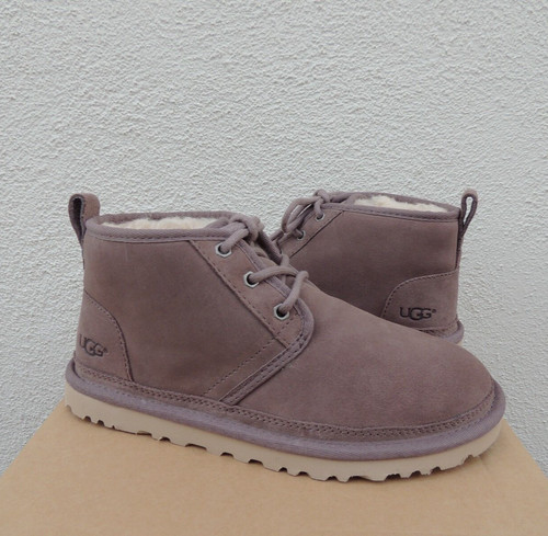 STIVALETTI UGG NEUMEL GRIGIO TEMPESTOSO SCAMOSCIATO LANA DI PECORA DONNA US 11 EUR 42 ~NUOVI CON SCATOLA