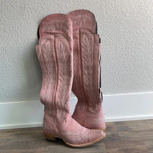 Botas de Vaquero Lane LEXINGTON Sobre la Rodilla Mujer 8 Rosa Vaquera Occidental Con Cordones - Imagen 1 de 11