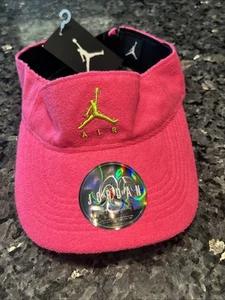 Air Jordan Visor Hat Men Pink Embroidered Logo Jumpman Strap Back Cap New - Picture 1 of 8