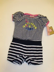 NWT Girls Juicy Couture Regal Black Romper Short Set Outfit Sz 6-12M NEW - Picture 1 of 1