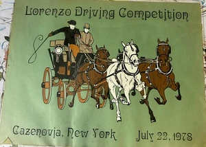 Lorenzo Driving Competition Cazenovia New York 1978 Coaching Art Poster 19”x25” - Picture 1 of 10