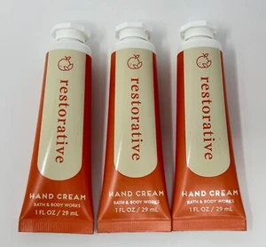 3 BATH & BODY WORKS RESTORATIVE HAND CREAM ULTRA RICH LOTION TRAVEL SIZE 1 OZ - Picture 1 of 6
