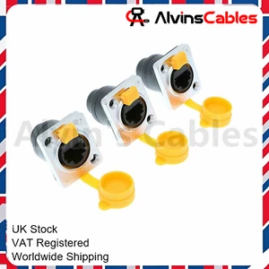 Alvin's Cables 3X RJ45 Waterproof Sockets Connector IP65 Ethernet Panel Mount - Picture 1 of 9