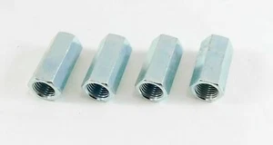 Paquete de 4 tuercas de acoplamiento hexagonales de hilo fino de 1-1/4" de largo 7/16-20 X con placa de zinc - Imagen 1 de 1