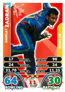 2015 AFGHANISTAN Cricket Card DAWLAT ZADRAN World Cup - Picture 1 of 2