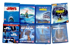 BLU RAY THE MEG 1 & 2 / DEEP BLUE SEA 1/2/3/ / JAWS / THE SHALLOWS - Picture 1 of 12