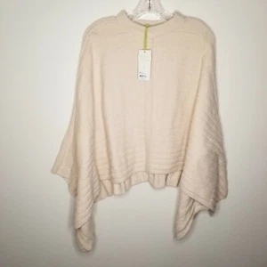 NEW Yummy Sweater Co. Womens Ivory Shawl With Arm Holes Size XS - Picture 1 of 6