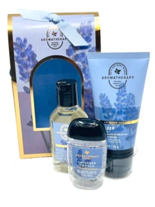 BATH & BODY WORKS TRAVEL GIFT SET BODY WASH CREAM SANITIZER LAVENDER VANILLA NEW - Picture 1 of 2