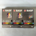 3X Basf E300 + E240 Vhs Extra Quality Blank Recordable Video Cassette Tapes New