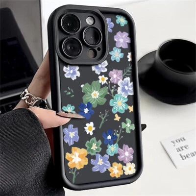 Flower Case For iPhone 15 14 13 12 Pro Max 11 XR XS 8 Soft Slim ShockProof Cover - Image 1 of 4