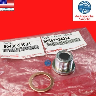 GENUINE TOYOTA 4RUNNER TACOMA TUNDRA LX GX470 DIFFERENTIAL DRAIN PLUG W/GASKET - Image 1 of 4
