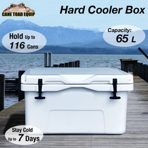 65L Hard Ice Cooler Box WHITE Chilly Bin Camping Picnic Fishing - Picture 1 of 10