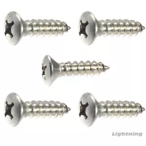 Kreuzschlitz Ovalkopf Blechschraube 316 Edelstahl #12 x 3/4" Stck 50 - Bild 1 von 3