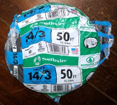 Southwire Type UF-B 14/3 With Ground ~50ft Outdoor Wire~ 600 Volt - #13057522 - Image 1 of 3