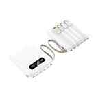 10000mah Mini Power Bank Built-in 4 Cables Fast Charging Backup Battery - White