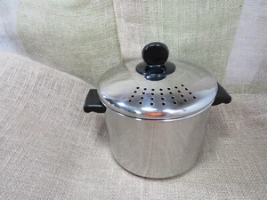 8 QT Farberware Stainless Pasta Stock Pot w Dual Strainer Locking Lid EUC Clean - Picture 1 of 16