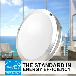 Luxrite 12" LED Chrome Ceiling Light, 18W-3000K-1380Lm, Energy Star & UL-Listed! - Picture 1 of 9