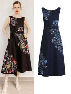 IVKO dress blau marine Kleid Stickerei Leinen linen Embroidery 241544 - Picture 1 of 3