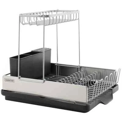 Sabatier Compact Dish Rack Drying Plates Cup Holder Tray Drainer Organiser - image 1 of 4