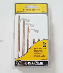 WOODLAND SCENICS 1/87 HO SCALE WOODEN POLE STREET LIGHTS 3 PACK ITEM JP 5630 F/S - Bild 1 von 3
