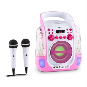 Karaoke Anlage System Maschine Set CD USB Mikrofon Musik Anlage Leuchtend Pink - Bild 1 von 11