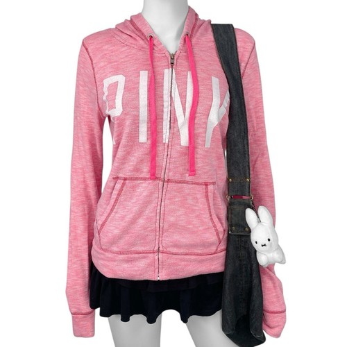 UNDERCOVER Felpa con cappuccio ROSA anni 00 2010 Emo Scene Iconic Victorias Secret taglia S M