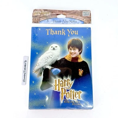 Tarjetas de agradecimiento vintage Y2K Harry Potter sello 8ct por favor aparezca Hedwig Owl Foto 1 de 4