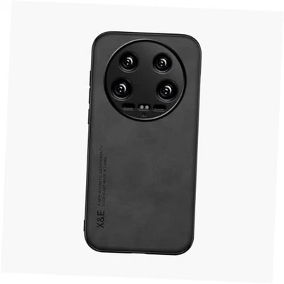 Шелковый чехол для Xiaomi 14 Ultra — чехол-бампер, встроенный металлический, шелковый, черный - Изображение 1 из 4