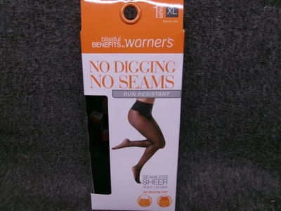 Warners Tights Womens XL Seamless Sheer 20 DEN Run Resistant No Muffin Top - Image 1 of 4