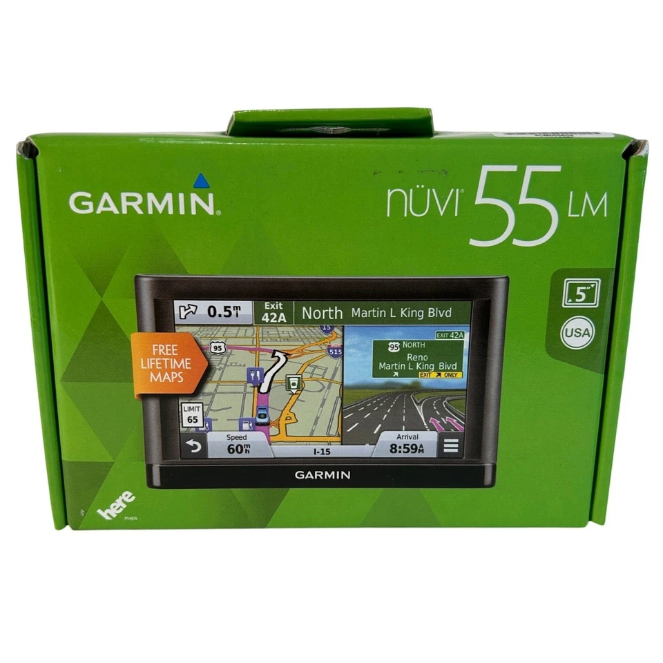 Garmin Nuvi 55LM 5 Inch GPS Navigation Device Free Lifetime Maps USA New - Image 1 of 4