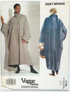 Vtg Vogue Pattern 2736 Issey Miyake Oversized Coat Sizes XS-S-M w/Label Uncut - Picture 1 of 4