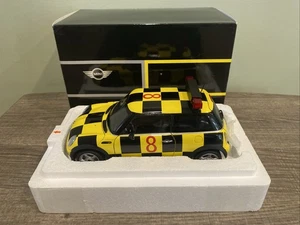 KYOSHO MINI Cooper *FOLLOW ME* #8 Black/Yellow Checker 1/18 RARE 3000pcs - Picture 1 of 16