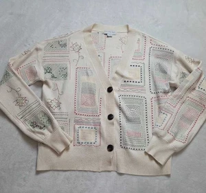 XXL Never Fully Dressed x Anthropologie embroidered work cardigan sweater - Picture 1 of 11