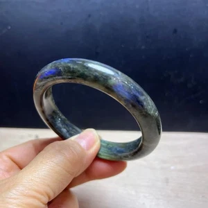 54.5mm Natural Labradorite Rainbow Light Crystal Gemstone Bangle Bracelet AAA - Picture 1 of 6
