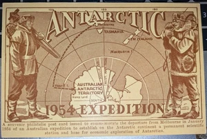 1954 Australian Antarctic Territory Postcard Mawson ANARE Base cancel (ETE1-6D) - Picture 1 of 2