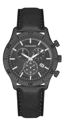 Reloj de moda Ferragamo para hombre negro con correa de 43 mm Foto 1 de 4