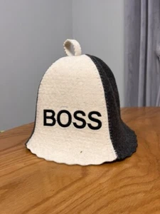 Set 2 Sauna Hat Natural Wool Felt Cap Bath House Kit Schapka Gift Saunahut - Picture 1 of 6
