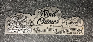Cartel de metal Wind Chimes de Carson exhibición de tienda publicidad peltre aluminio - Imagen 1 de 3