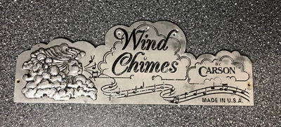 Cartel de metal Wind Chimes de Carson exhibición de tienda publicidad peltre aluminio Foto 1 de 3