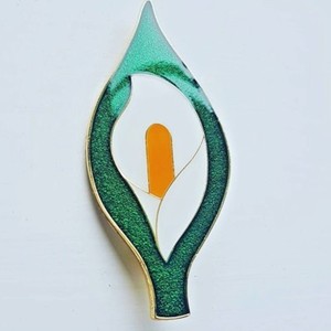 Large 60 mm Easter Lily Enamel Pin Badge  - Irish Republican Rebel 1916 Rising