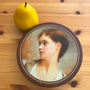 6.5" Vintage Biscuit Tin Gustave Jean Jacquet Cincinnati Museum Head of Woman - Bild 1 von 1