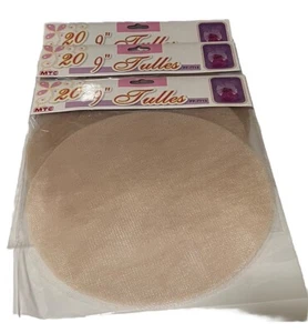 Round 9” Nylon Tulle. Ivory. 3 Pack (20 Each) New SEALED. - Picture 1 of 5
