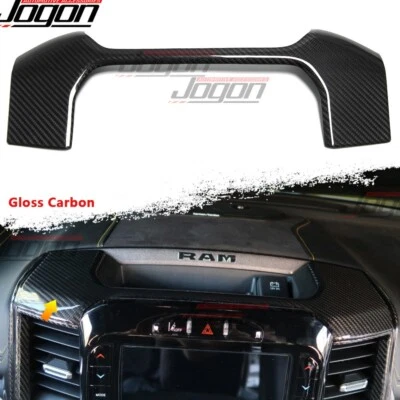 Panel de almacenamiento de tablero de carbono real decoración para Dodge Ram 1500 TRX Laramie 2020-25 Foto 1 de 4